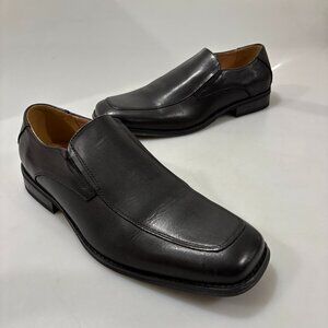 Joseph Abboud 9.5 Black Leather Slip-On Loafers Shoes